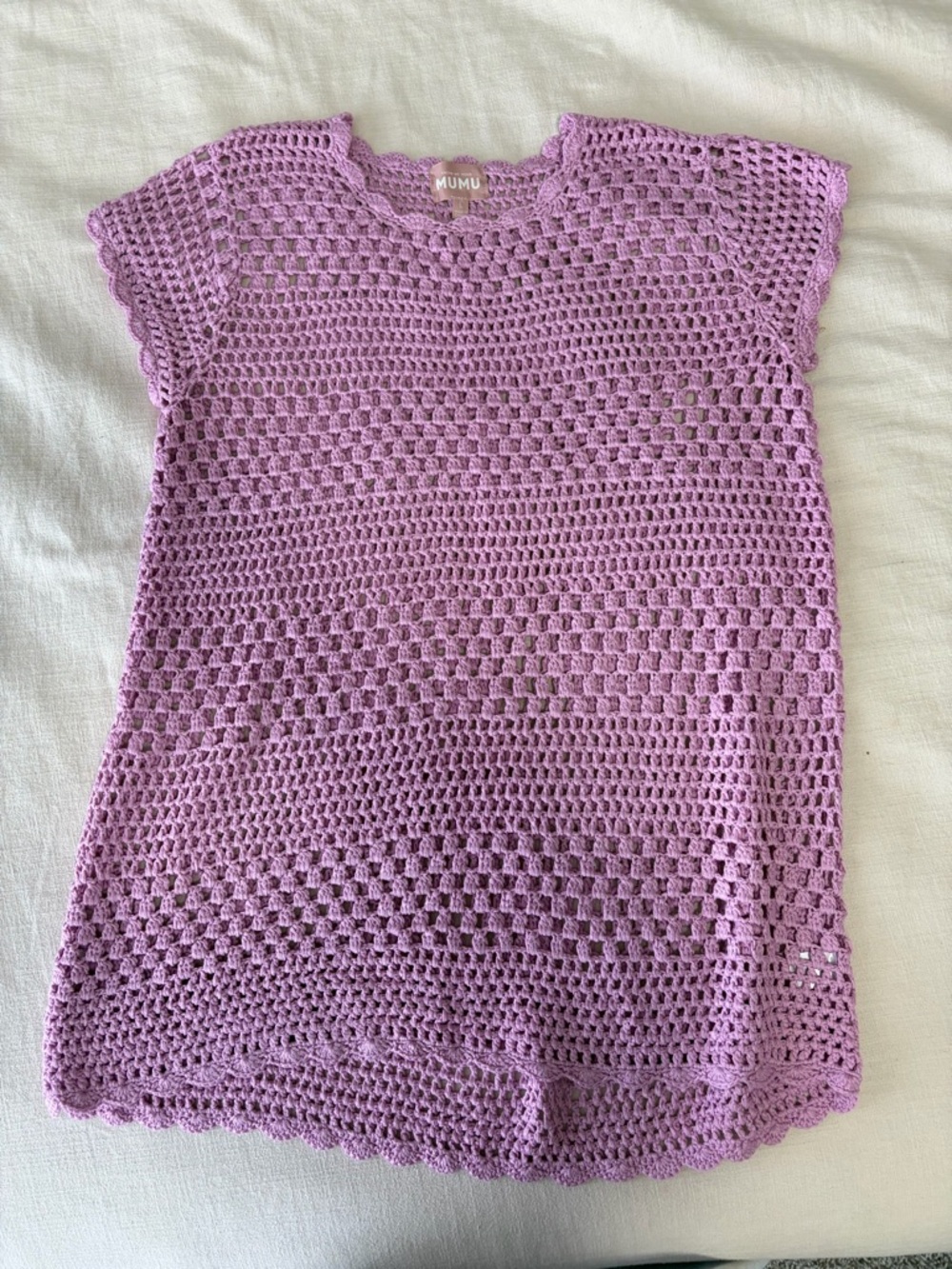 Show me your mumu  Lavender Crochet Knit swim suit cover up